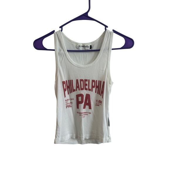 The Laundry Room Tops - Revolve The Laundry Room Philadelphia Philly Tank White Baby Rib Sz S Sports
